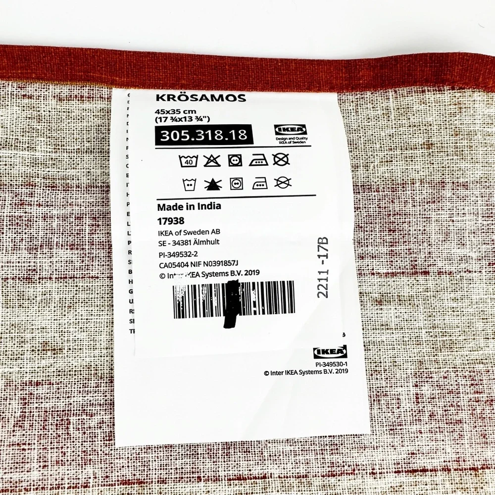 NEW IKEA Krosamos Orange Red Striped Placemat Oblong 17.75